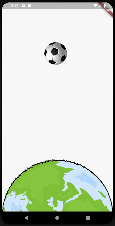 Mix of animations - Football bouncing on Earth Animation using flutter -  